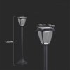 Słupek ogrodowy solarny V-TAC 2W LED IP44 93cm VT-984 3000K+6000K 110lm 3 lata gwarancji